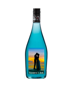 Botella de vino Frissé Blue Moscato personalizada